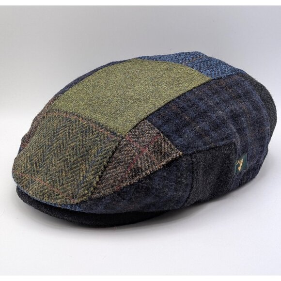 Mucros Weavers Irish Tweed Patch Cap Sz Large 100% Wool Tweed Trinity Style Hat - Picture 1 of 8